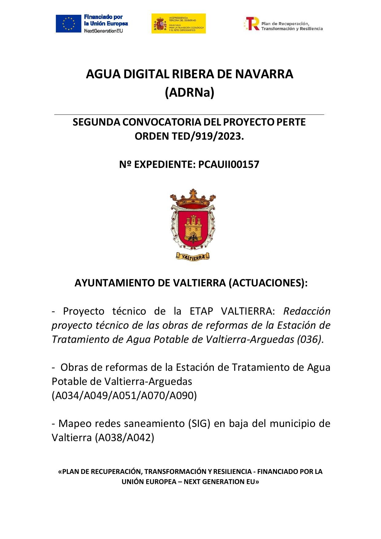 Imagen Agua Digital Ribera de Navarra (ADRNa): mejora y digitalización del agua en Valtierra
