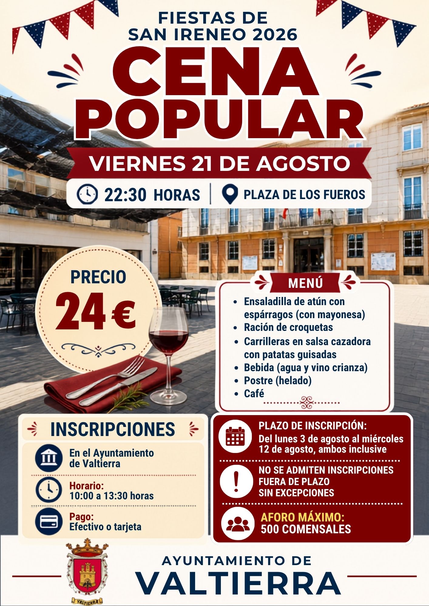 Imagen Cena Popular – Fiestas de San Ireneo 2026